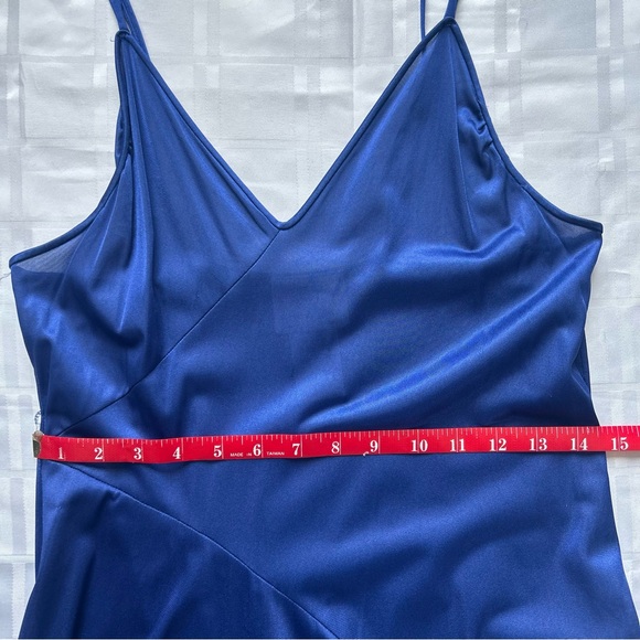 Undercover Wear Blue Vintage Asymmetrical Semi-sheer Full Length Night Dress - Picture 5 of 12